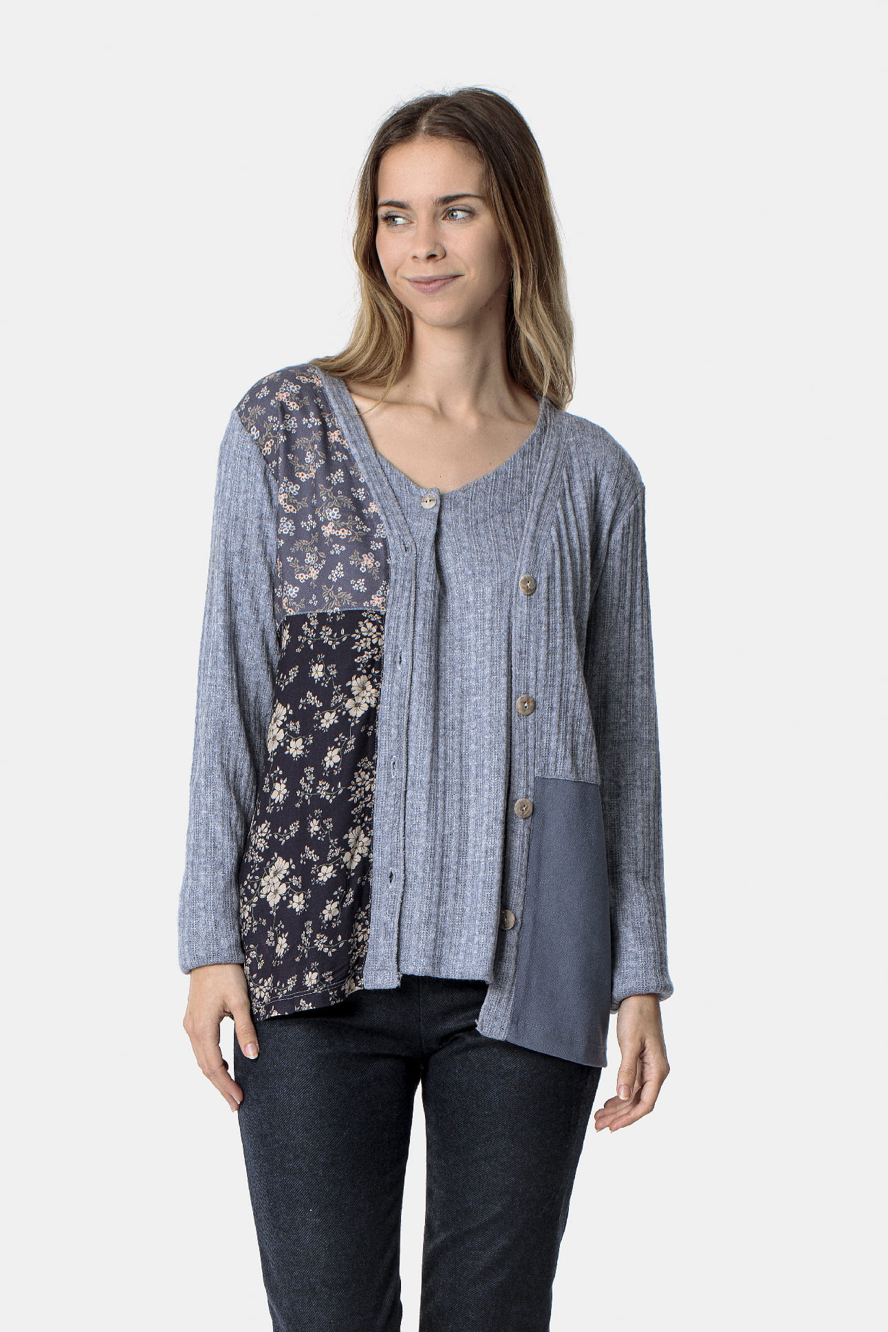 CARDIGAN PATCHWORK CANALE